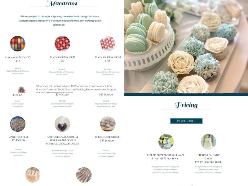 Pretty And Sweet Cakes Menu