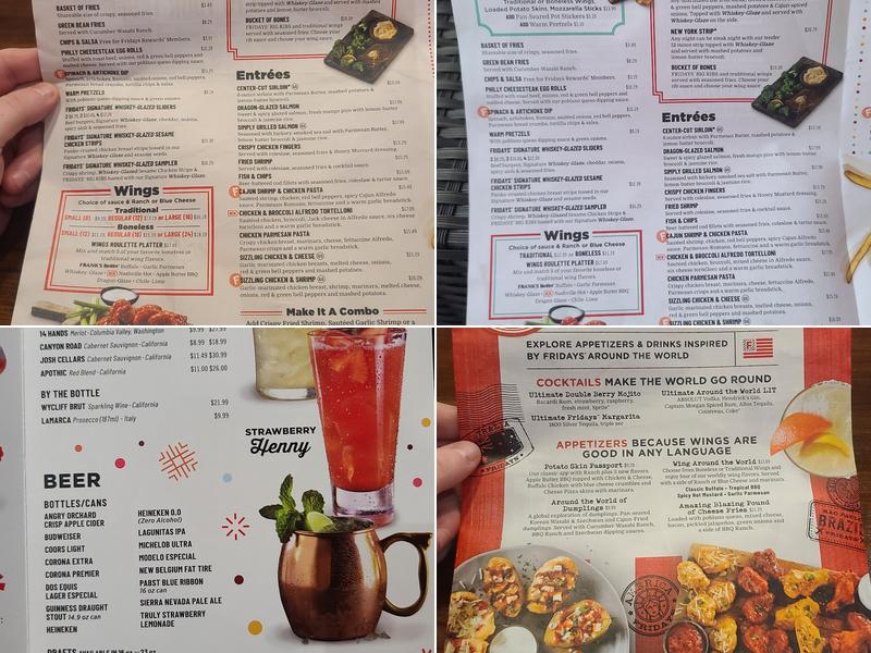 TGI Fridays Menu