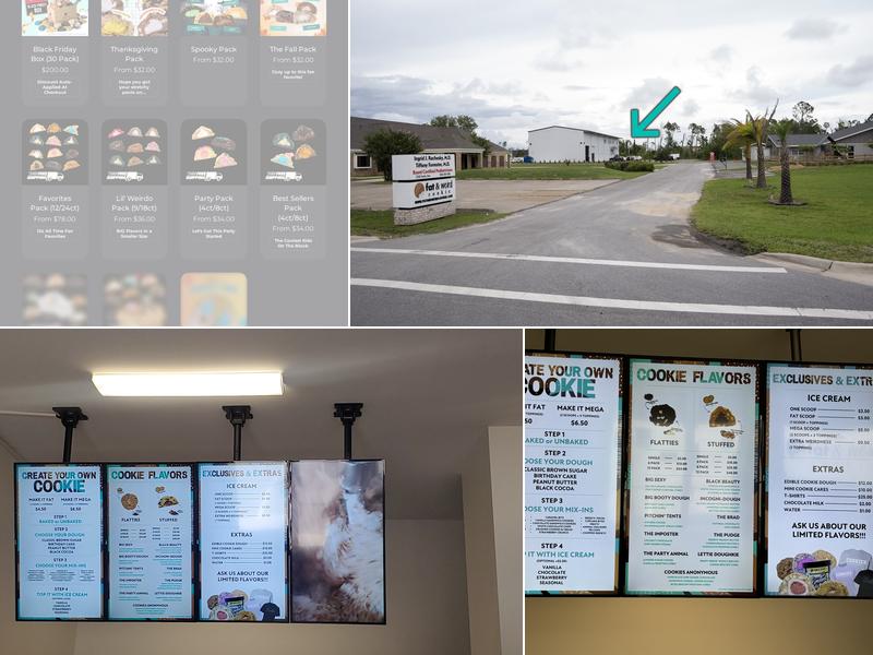 Fat and Weird Cookie Company Menu