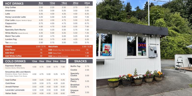 West Bay Coffee and Smoothies Menu