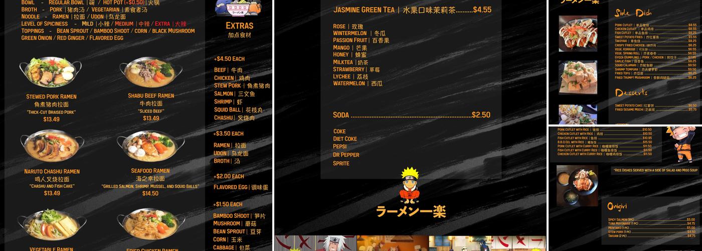 Ramen Ichiraku&sushi Menu