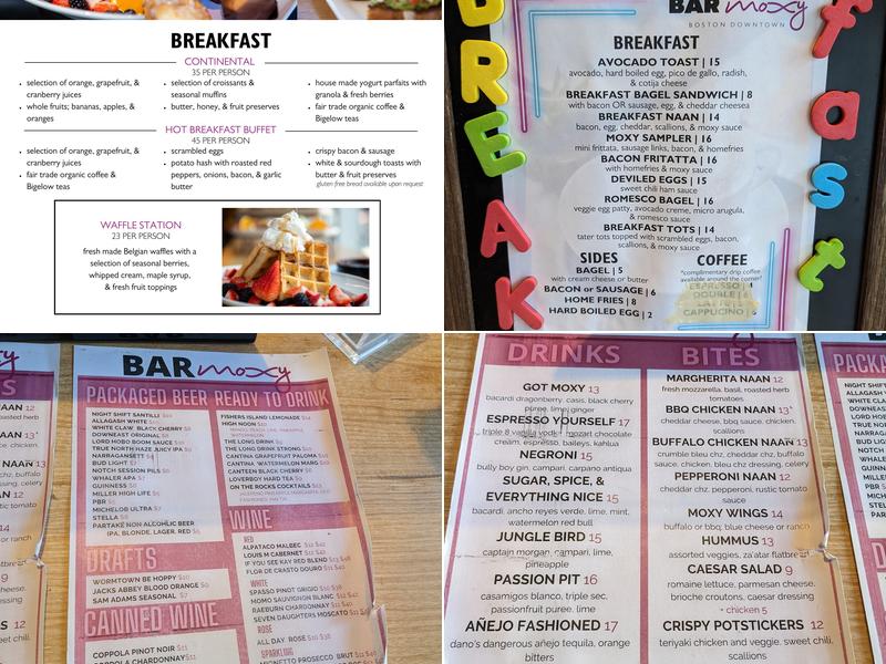 Bar Moxy Menu