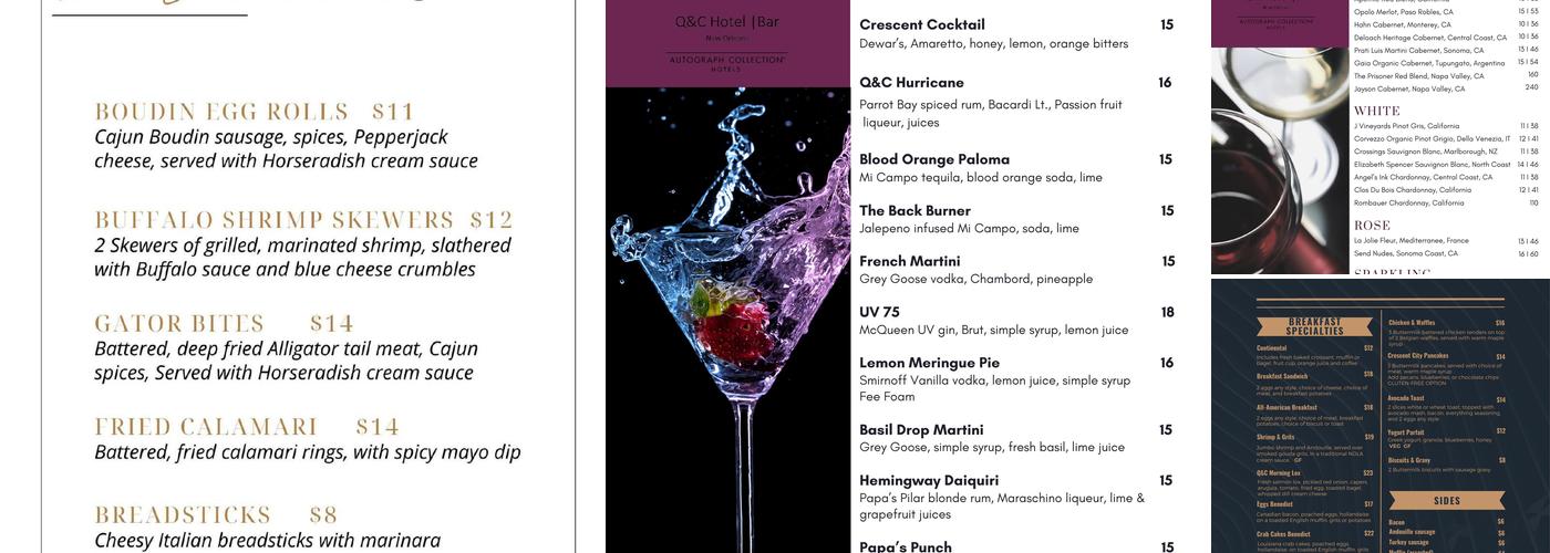 Q&C Bar Menu