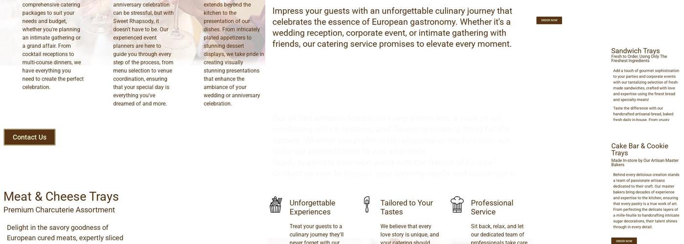 Sweet Rhapsody Bakery Cafe and Patisserie Menu