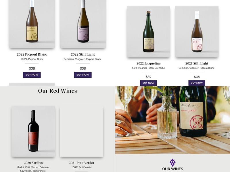 Four Lanterns Winery Menu