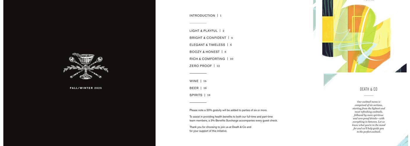 Death & Co. D.C. Menu
