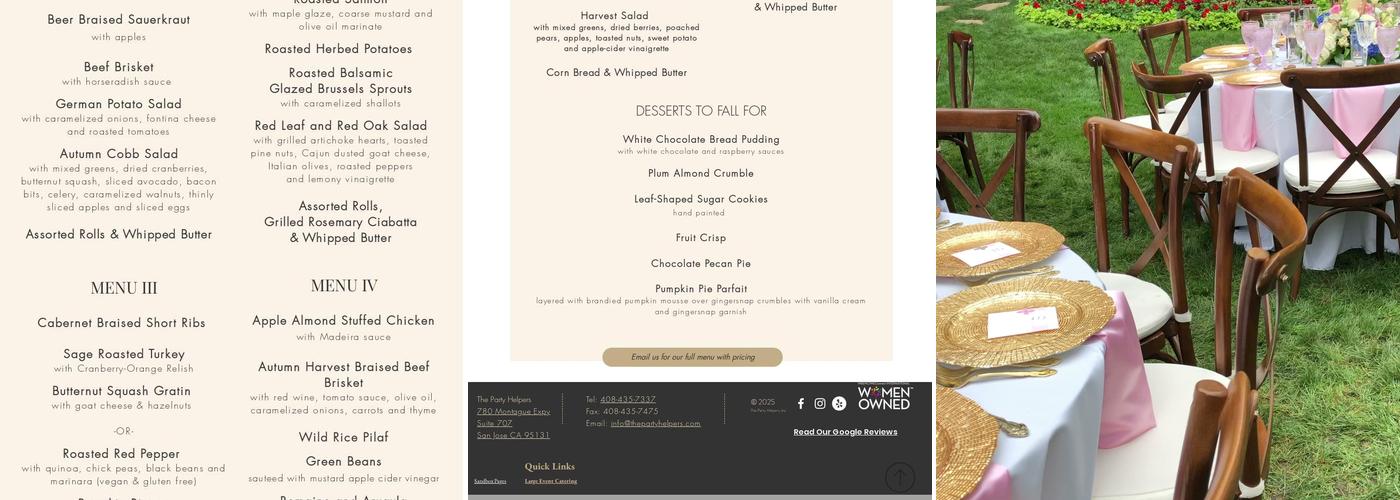 The Party Helpers Menu