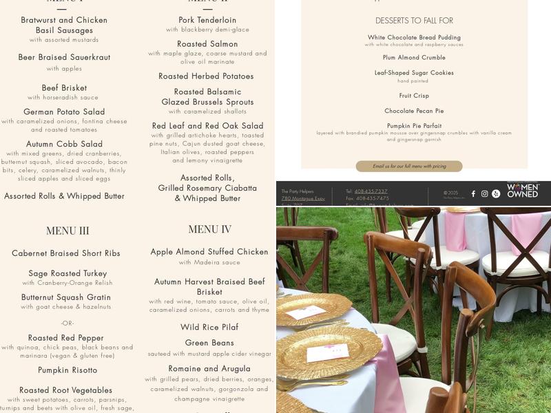 The Party Helpers Menu