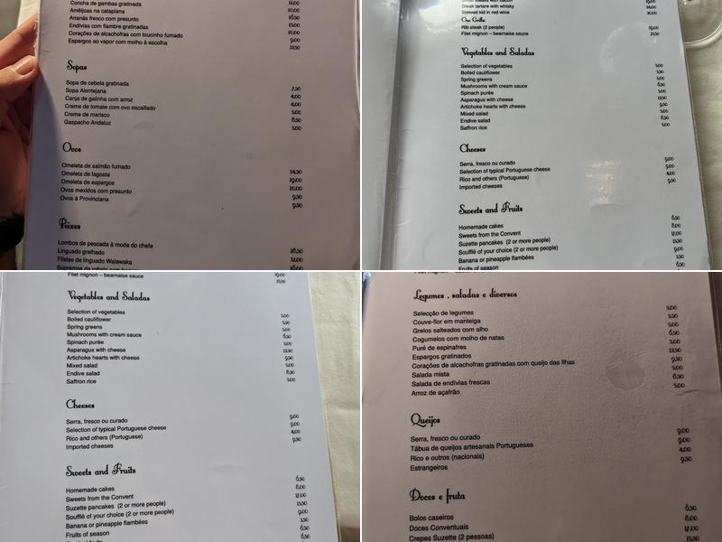 Portucale Menu