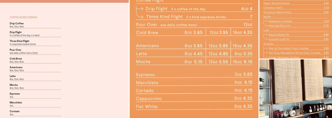 Lumine Coffee Menu