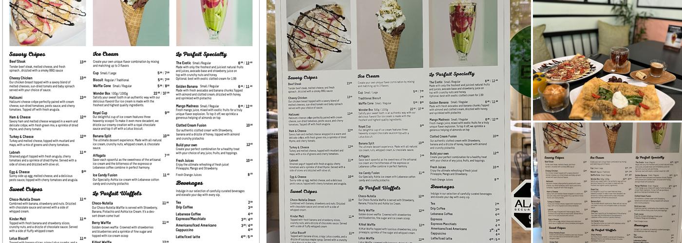 Le Parfait Menu