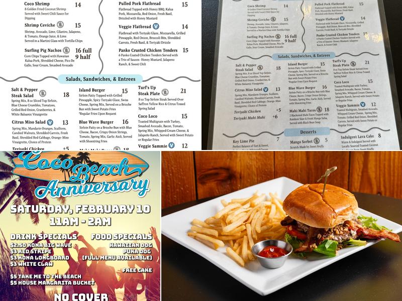Coco Beach Plano Menu