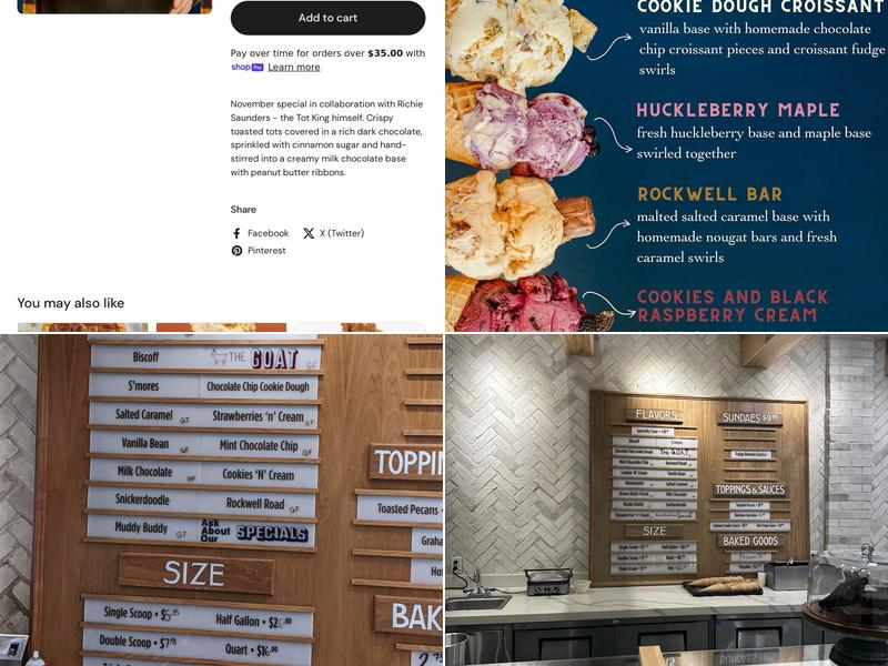 Rockwell Ice Cream Menu