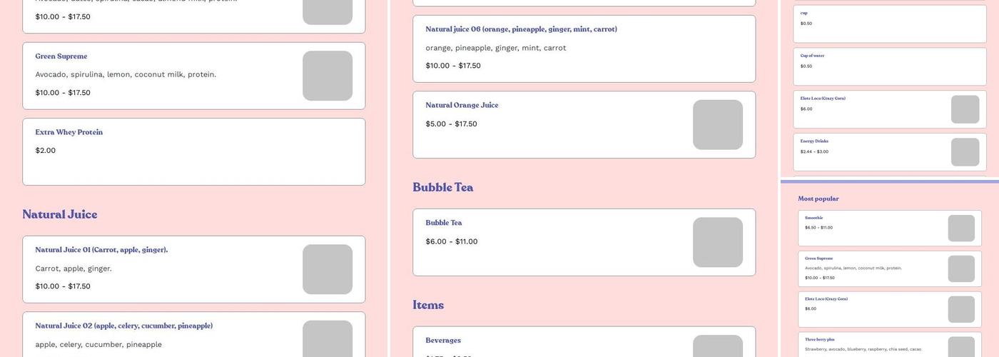 Smoothie Station FOM Menu