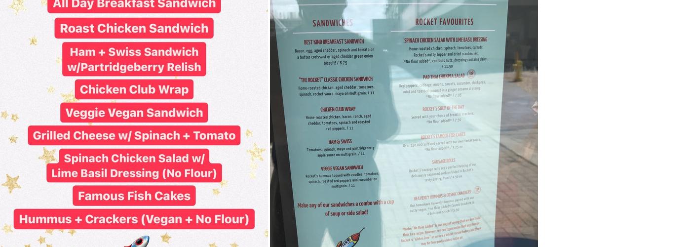 Rocket Bakery - Churchill Square Menu