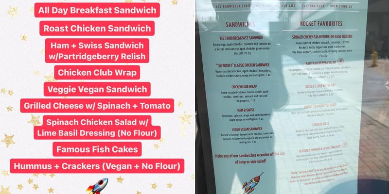 Rocket Bakery - Churchill Square Menu