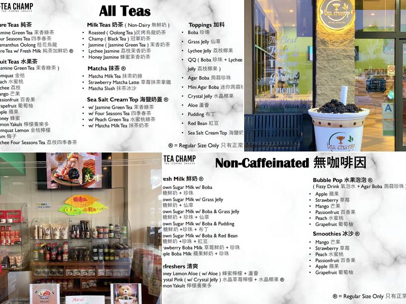 Tea Champ Menu