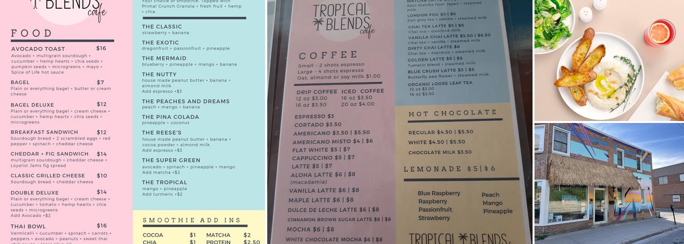 Tropical Blends Menu