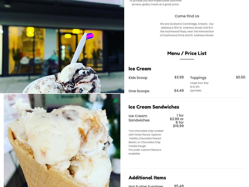 Westside Scoops & Shakes Menu