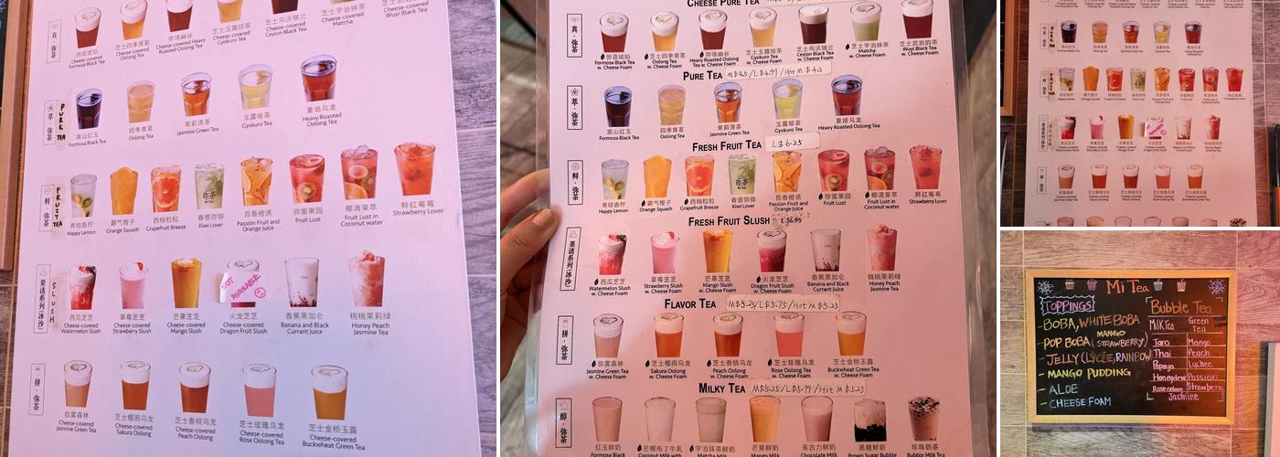 Mi Tea Menu