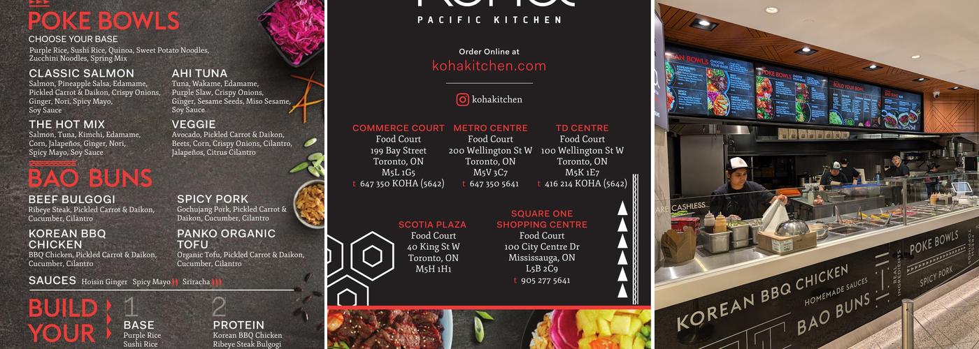 Koha Pacific Kitchen Menu