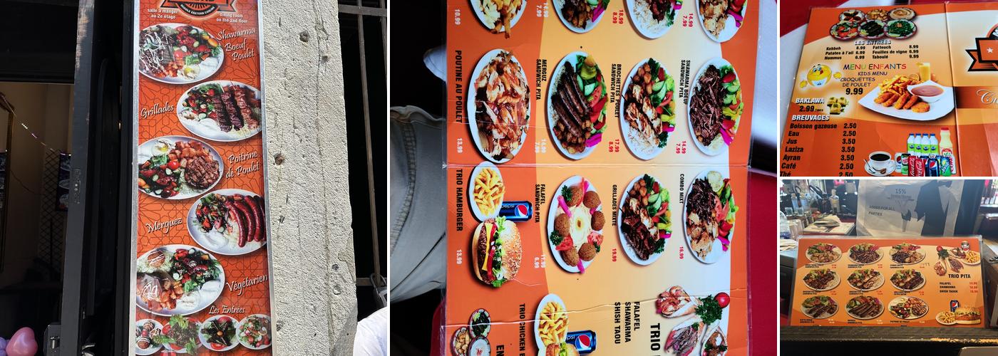 Montreal Kebab Menu