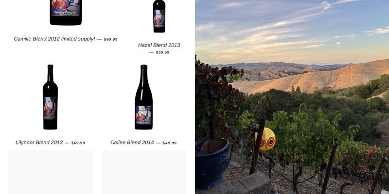 Captain Vineyards Menu