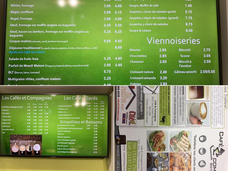 Café Et Compagnies Menu