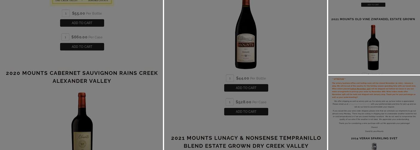 Mounts Family Winery Menu