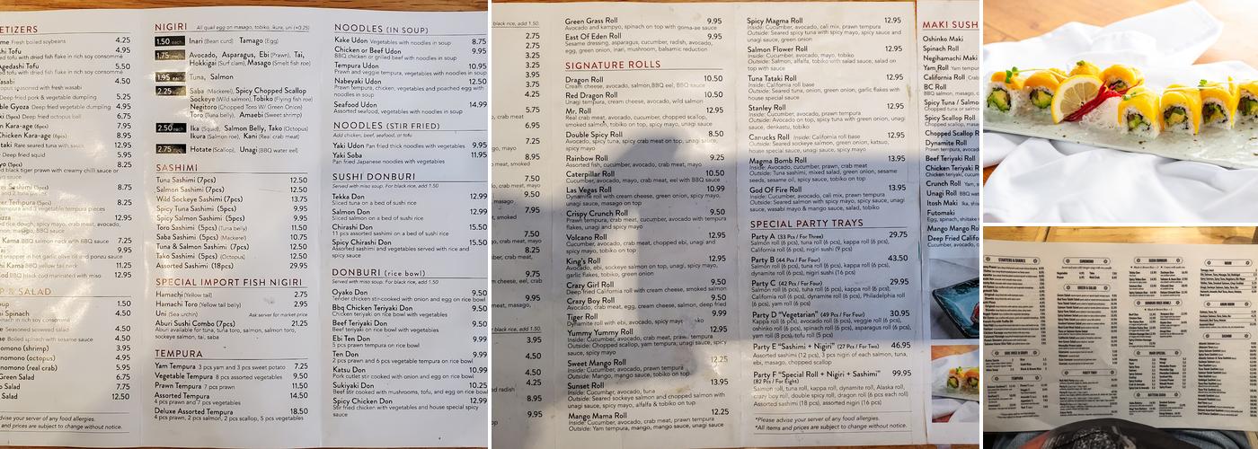 Sushiyama Menu