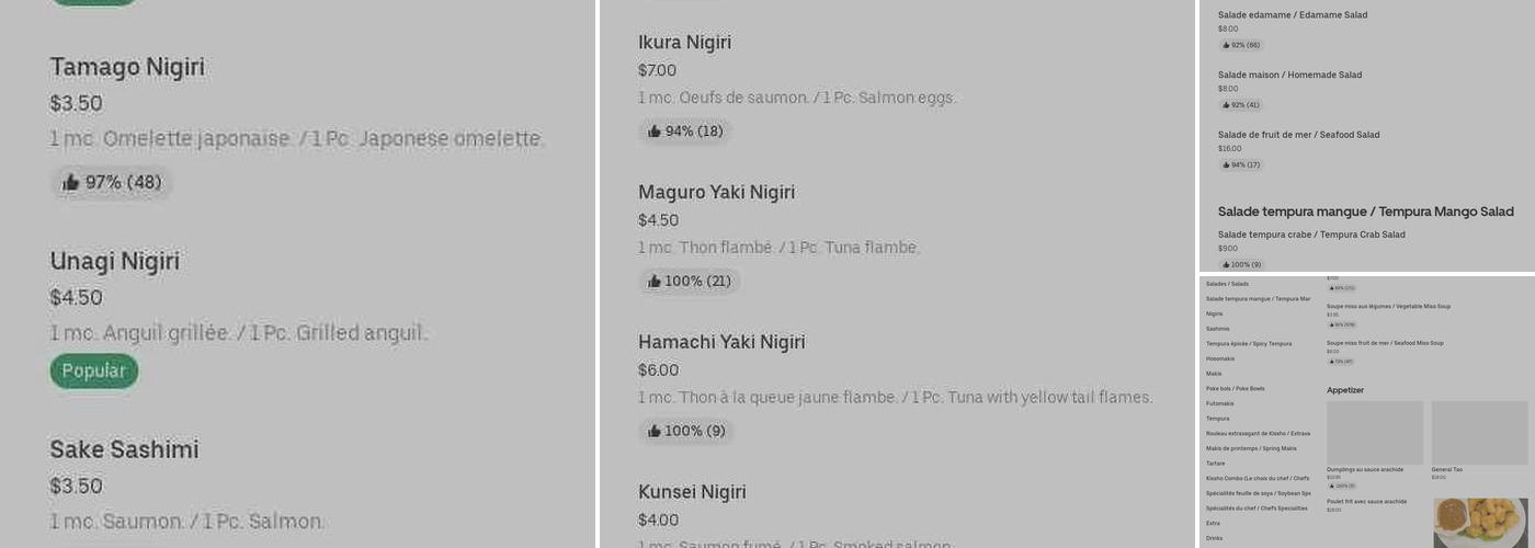 Kaori Sushi & Poké Menu