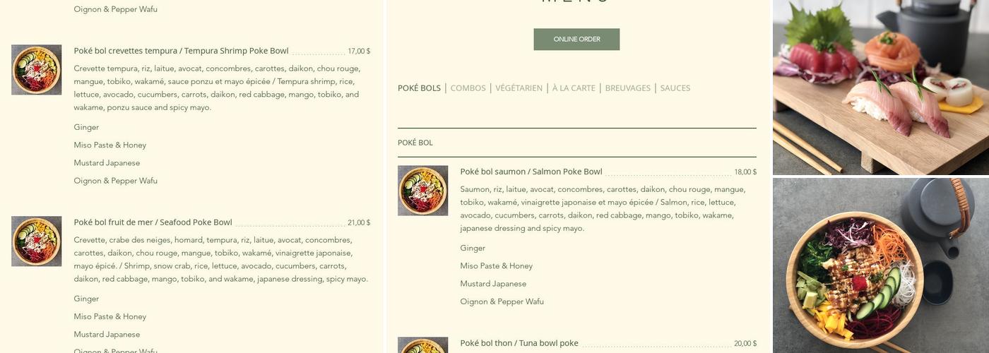 Sawa Sushi Menu