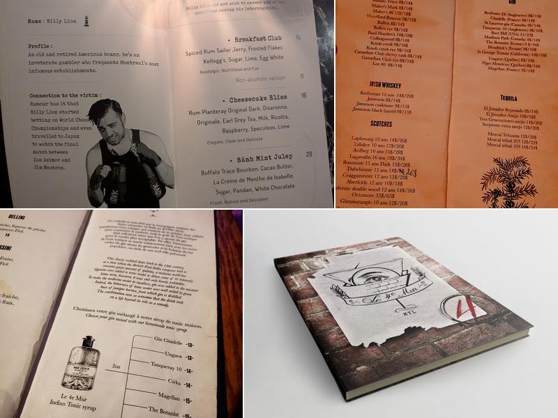 Le 4ᶱ Mur Menu