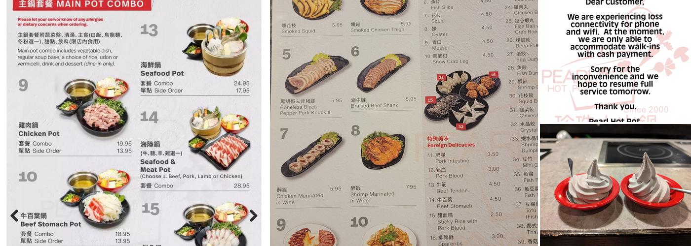 Pearl Hot Pot Menu