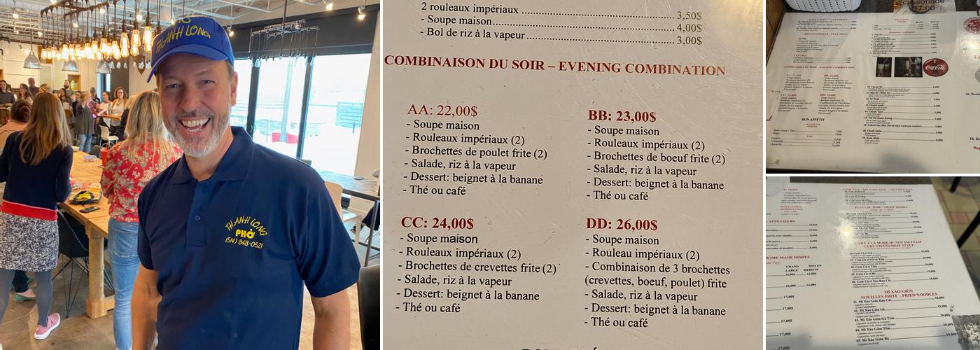 Pho Thanh Long...specialite soupe tonkinioise Menu