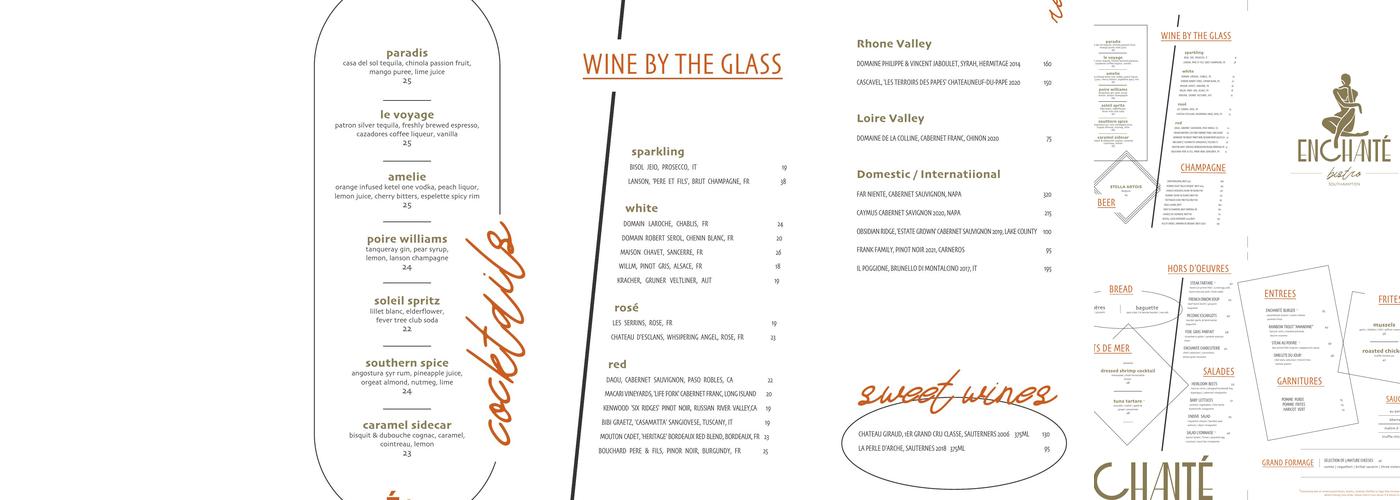 Enchanté Bistro Menu