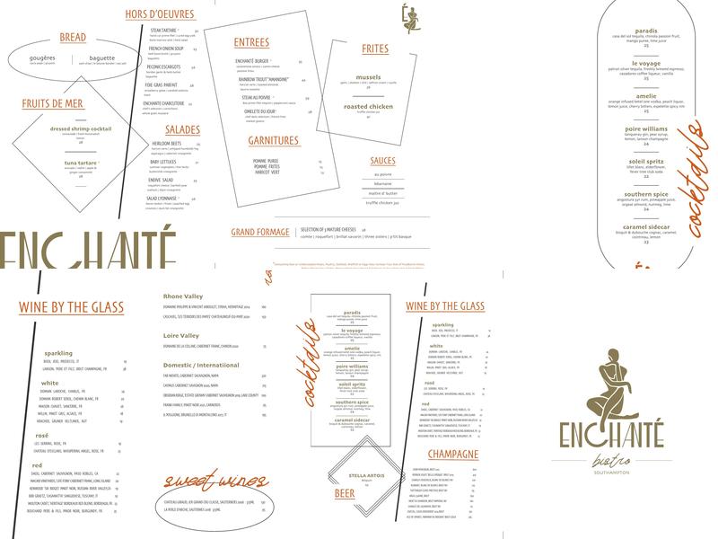 Enchanté Bistro Menu