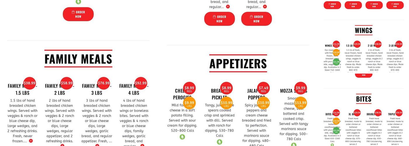 WingsUp! Toronto - High Park Menu