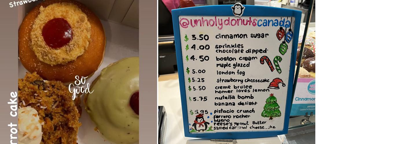 Unholy Donuts Menu