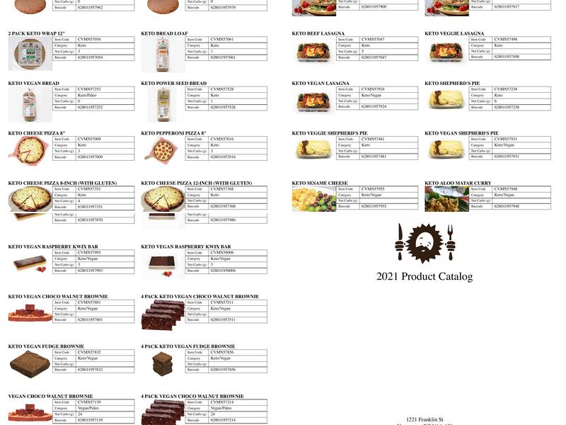 Keto Bakery Caveman Menu