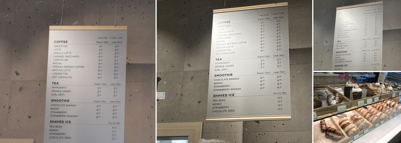 Cafe Monet Bakery Menu