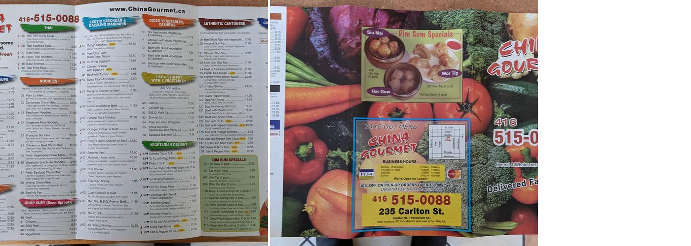 China Gourmet Takeout Menu
