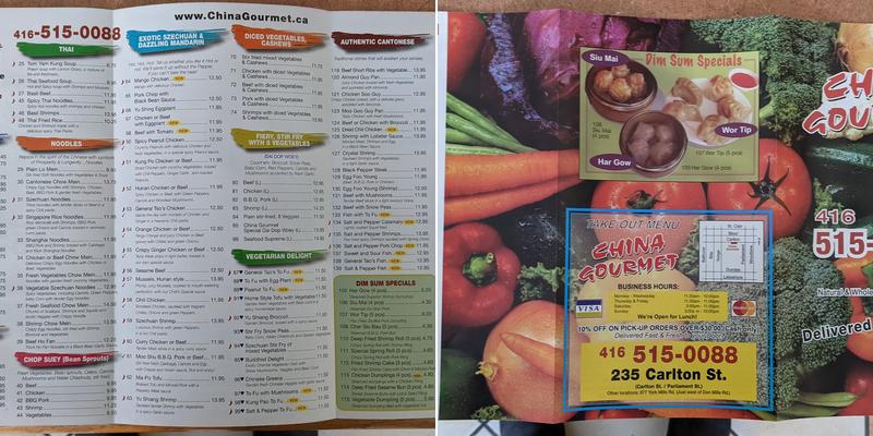 China Gourmet Takeout Menu