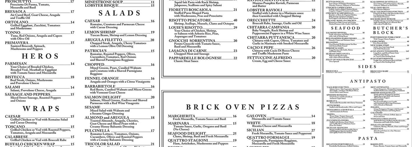 Patricia's of Morris Park Menu