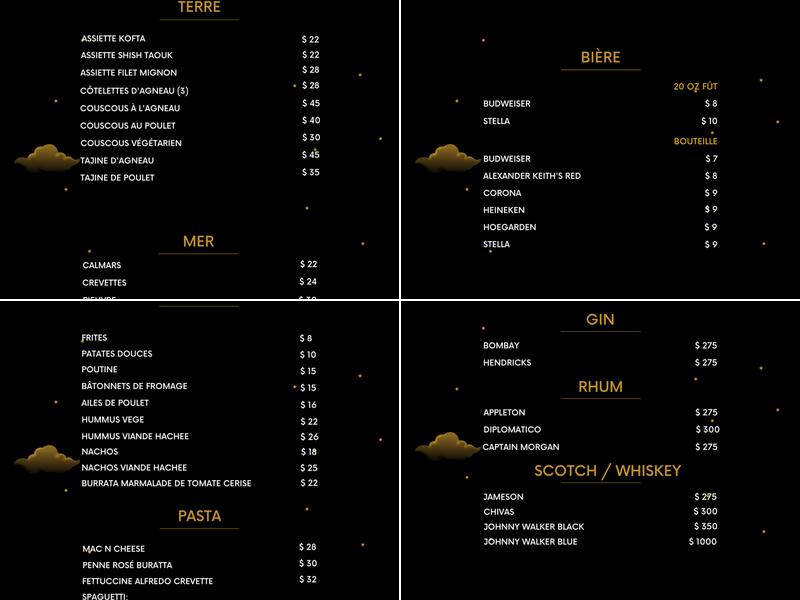 Arabesque Menu