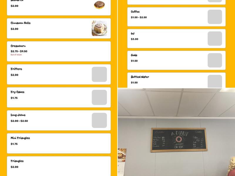 Itsa Bakery Thing Menu