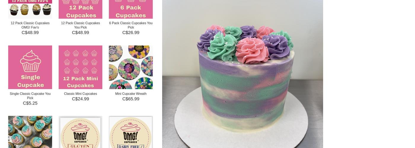 OMG! Cupcakes St.Albert Menu