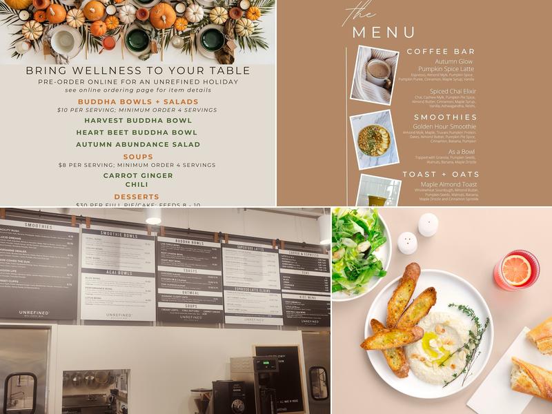 Unrefined Wellness Bar Menu