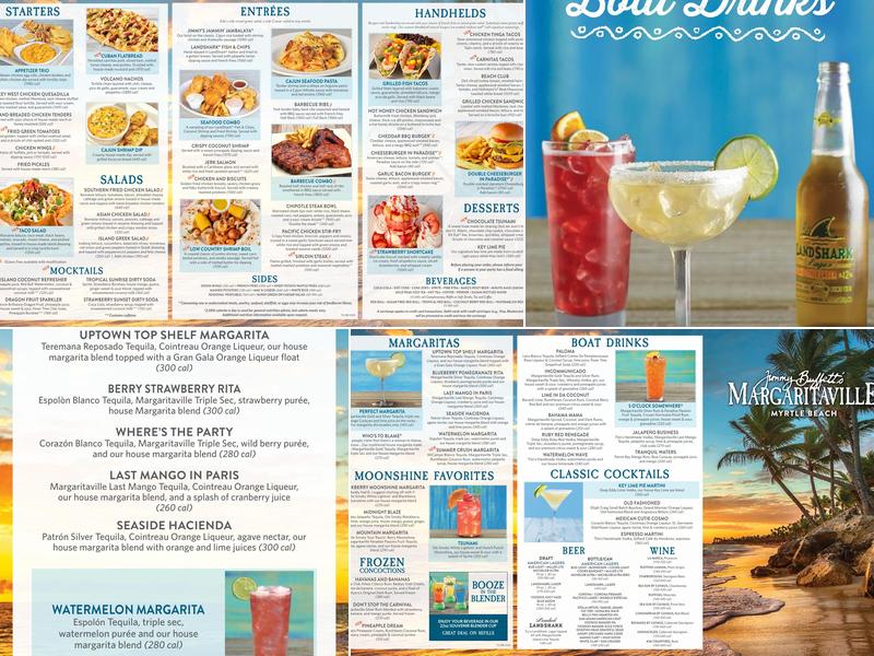 Stranded on a Sand Bar Menu