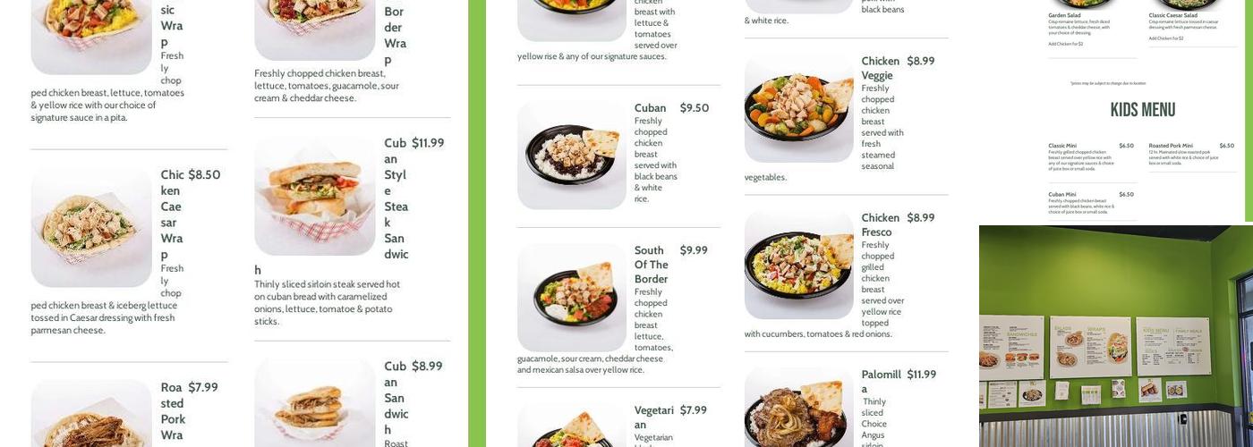 Tropical Grille Menu